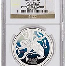 1 Unze - Niue "Raubtiere des Ozeans" Riesen Tintenfisch 2015 Proof NGC PF 70