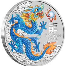 1 Unzen - Lunar III Drache 2024 Blue Dragon