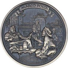 2 Unzen - Niue "Journeys of Discovery" Marco Polo 2015 Antik Finish