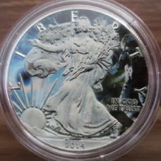 1 oz - American Eagle "Space Glow in the Dark" 2014