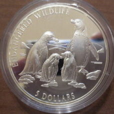 Cook Islands - 5 Dollars 1996 "Penguins" Proof