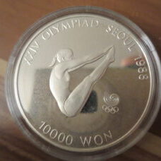 1 Unze - Südkorea 1988 Olympics - High diver 1987 Proof