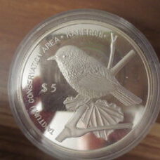 Cook Islands - 5 Dollars "Rotrückenmonarchschnäpper" 1999 Proof