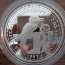 2 Unzen - Australian Kookaburra 1997 Privy Mark "Penny" Proof