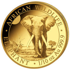 1/10 oz d'or - Somalie Elephant 2025