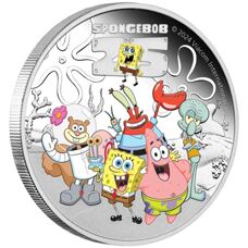 1 oz - Tuvalu Spongebob & Friends 2024 PP coloré