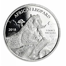 1 oz - Ghana "5 Cedis" léopard africain 2018