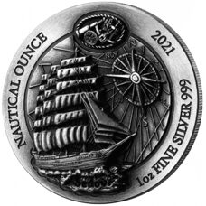 1 Unze - Ruanda "Nautical Ounce" Sedov 2021 High Relief Antik Finish