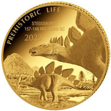 0,5 Gramm Gold - Kongo "Prähistorisches Leben" Stegosaurus  2023 Proof