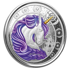 1 Unze - Ghana Unicorn Aurora 2023 Proof Colored