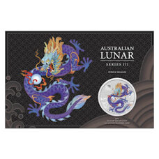 1 Unze - Lunar III Drache 2024 Purple Dragon im Blister