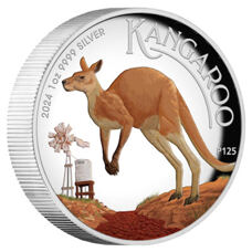 1 Unze - Kangaroo 2024 Proof High Relief Colored