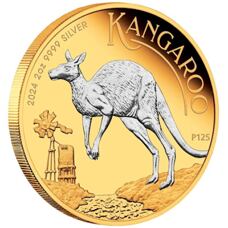 2 Unzen - Kangaroo 2024 Reverse Gilded