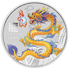 1/2 Unze - Lunar III Drache 2024 Yellow Dragon