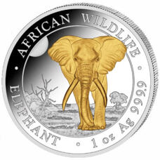 1 Unze - Somalia Elefant 2025 Gilded