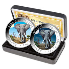 2x 1 oz - Somalie Elephant 2025 Set Jour & Nuit