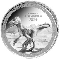 1 Unze - Kongo "Prähistorisches Leben II" Utahraptor 2024