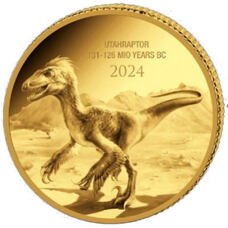 0,5 Gramm Gold - Kongo "Prähistorisches Leben II" Utahraptor 2024 Proof