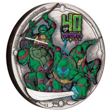 2 Unzen - Tuvalu 40 Years Teenage Mutant Ninja Turtles 2024 High Relief Antik Finish Colored