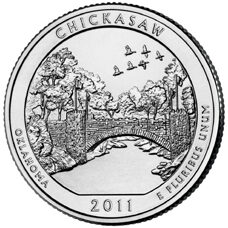USA - Quarter Dollar - Oklahoma Chickasaw National Recreation Area 2011 BU
