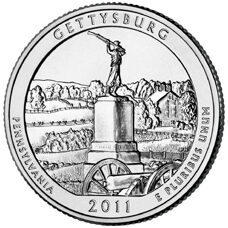 USA - Quarter Dollar - Pennsylvania Gettysburg National Military Park 2011 BU