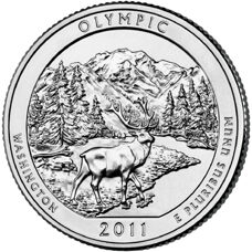 USA - Quarter Dollar - Washington Olympic National Park 2011 BU