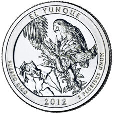 USA - Quarter Dollar - Puerto Rico El Yunque National Forest 2012 BU
