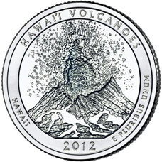USA - Quarter Dollar - Hawaii Hawai’i Volcanoes National Park 2012 BU
