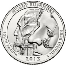 USA - Quarter Dollar - South Dakota Mount Rushmore National Memorial 2013 BU