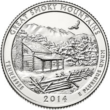 USA - Quarter Dollar - Tennessee Great Smoky Mountains National Park 2014 BU