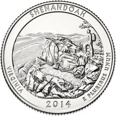 USA - Quarter Dollar - Virginia Shenandoah National Park 2014 BU