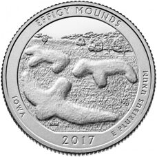 USA - Quarter Dollar - Iowa Effigy Mounds National Monument 2017 BU
