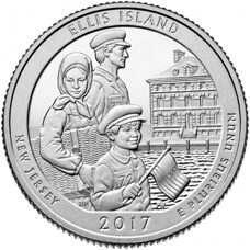 USA - Quarter Dollar - New Jersey Ellis Island 2017 BU
