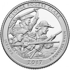 USA - Quarter Dollar - Indiana George Rogers Clark National Historical Park 2017 BU