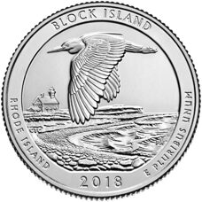USA - Quarter Dollar - Rhode Island Block Island National Wildlife Refuge 2018 BU