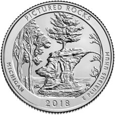 USA - Quarter Dollar - Michigan Pictured Rocks National Lakeshore 2018 BU