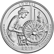 USA - Quarter Dollar - Massachusetts Lowell National Historical Park 2019 BU
