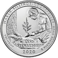 USA - Quarter Dollar - Vermont Marsh-Billings-Rockefeller National Historical Park 2020 BU