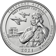 USA - Quarter Dollar - Alabama Tuskegee Airmen National Historic Site 2021 BU