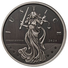 1 Unze - Gibraltar Lady Justice 2024 Antik Finish