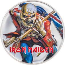 1 Unze - Cook Islands Iron Maiden – Eddie the Trooper 2023 Proof colored