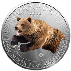 1 oz - Canada Predator Grizzly 2019 Coloré