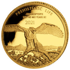 0,5 Gramm Gold - Kongo "Prähistorisches Leben" Archaeopteryx 2021 Proof