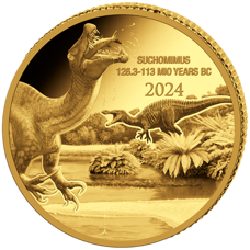 0,5 Gramm Gold - Kongo "Prähistorisches Leben II" Suchomimus 2024 Proof