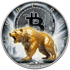 1 Unze - American Eagle "Bitcoin - Bear" 2024 Colored