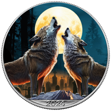 1 Unze - American Eagle "Halloween" Howling Wolves 2024